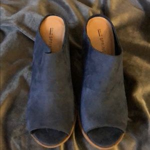 Call It Spring open toe backless shoe blue